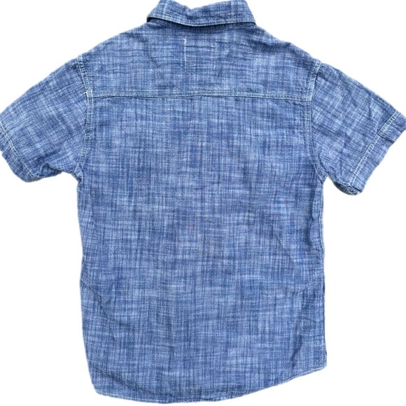 PD&C Boys Blue Short Sleeve Button Down Shirt Size 10 - Picture 3 of 4